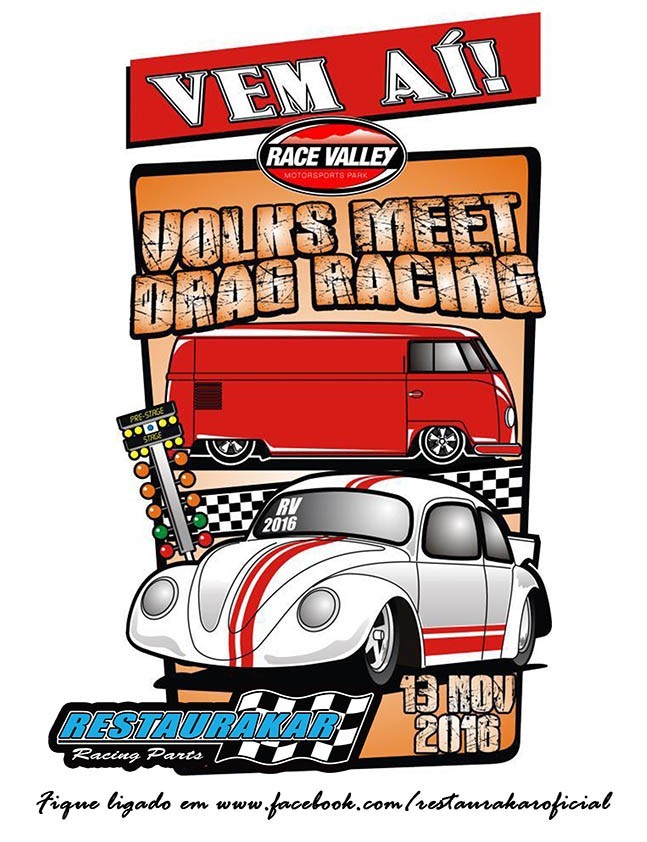 Volks Meet Drag Racing (Arrancada para Fuscas) na Race Valley: regulamento divide as categorias por tempo